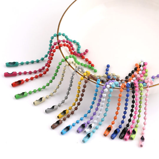 Multi-Color bead chain DIY jewelry accessories paint iron bead chain metal paint bead chain luggage hanging buckle tag chain