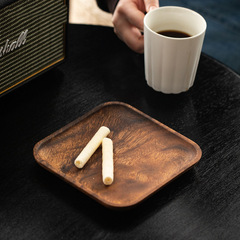 實木托盤整木無拼接木質咖啡杯托盤長方形酒店擺盤家用胡桃木餐盤