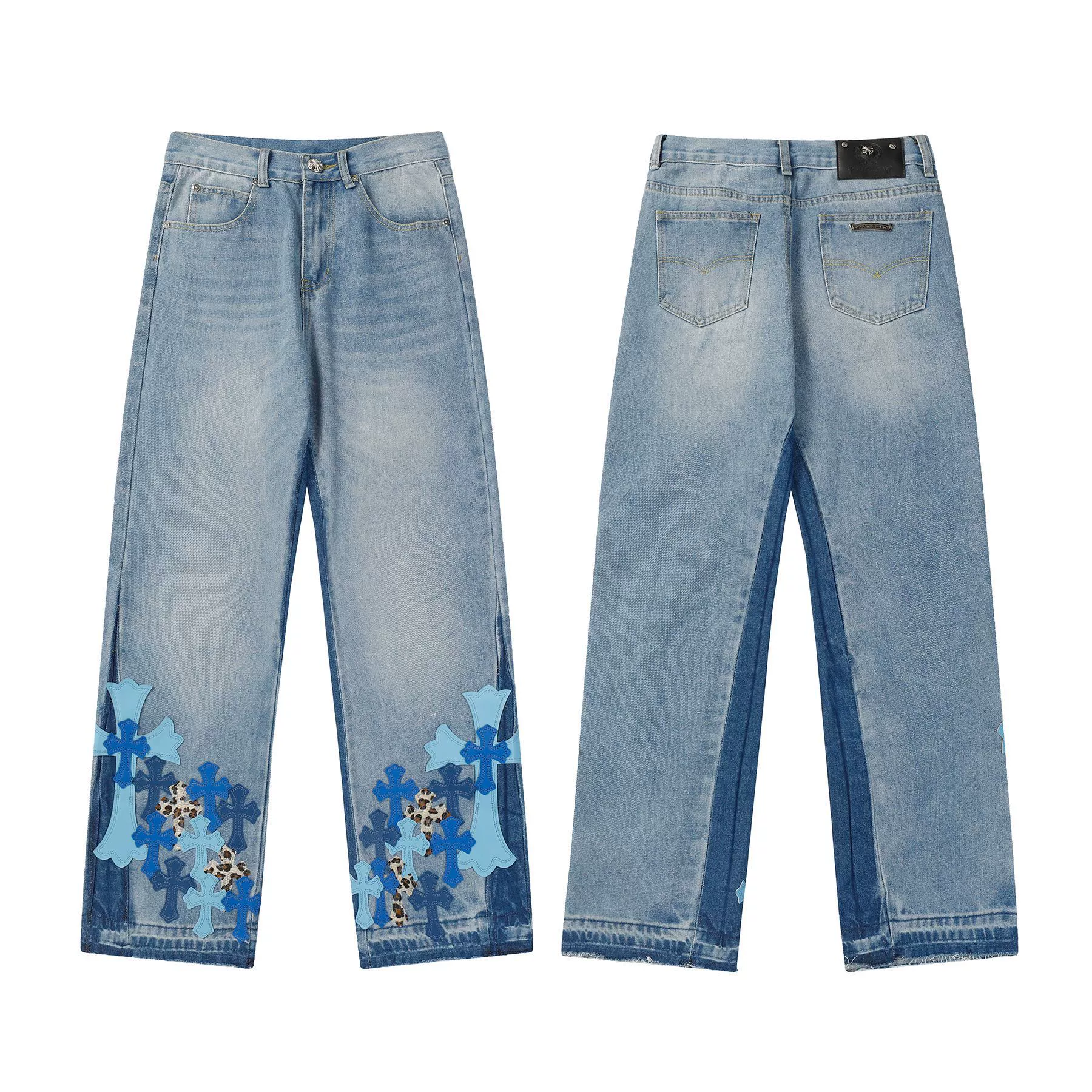 Джинсы из денима для любимой, с вышивкой, oversize, оптовая продажа