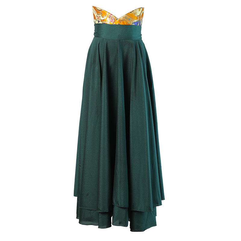 Ropa Xizanga Falda larga danza rendimiento ropa de media longitud falda grande swing ropa de baile Xizango nuevo traje largo de las mujeres étnicas Xizangas