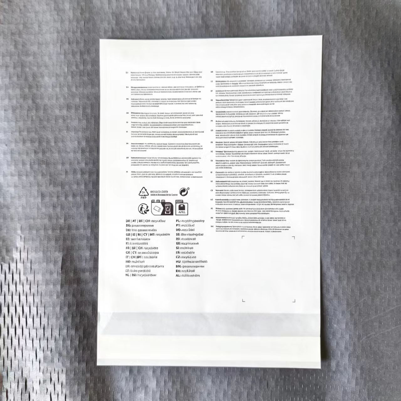 Bolsa de papel glasin translúcido blanco en stock bolsa autoadhesiva totalmente degradable bolsa de embalaje de papel de cera ecológica al por mayor