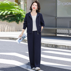 妈妈秋装运动服套装2025新款春秋洋气外套女装休闲两件套遮显瘦
