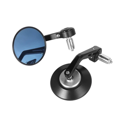 Motorcycle Cnc Retro High-Definition Handlebar Motorcycle rearview mirror - black-silver-mirror
