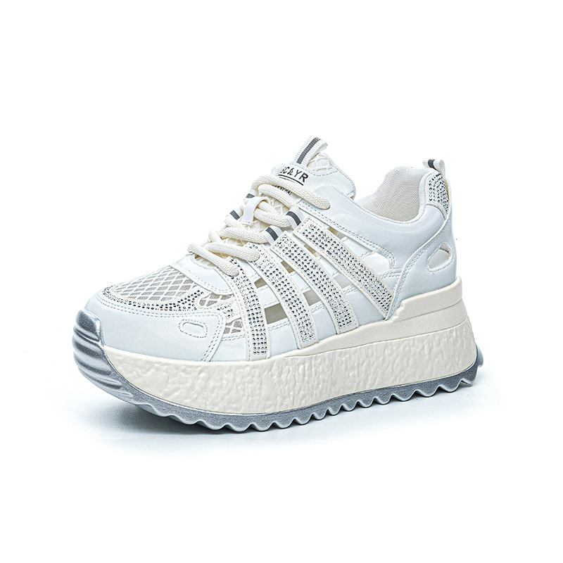 Giày sneaker chunky đế rỗng nữ mặt lưới thoáng khí đế dày mẫu mới mùa hè 2025 — M2865 màu tím, M2865 trắng ngọc trai