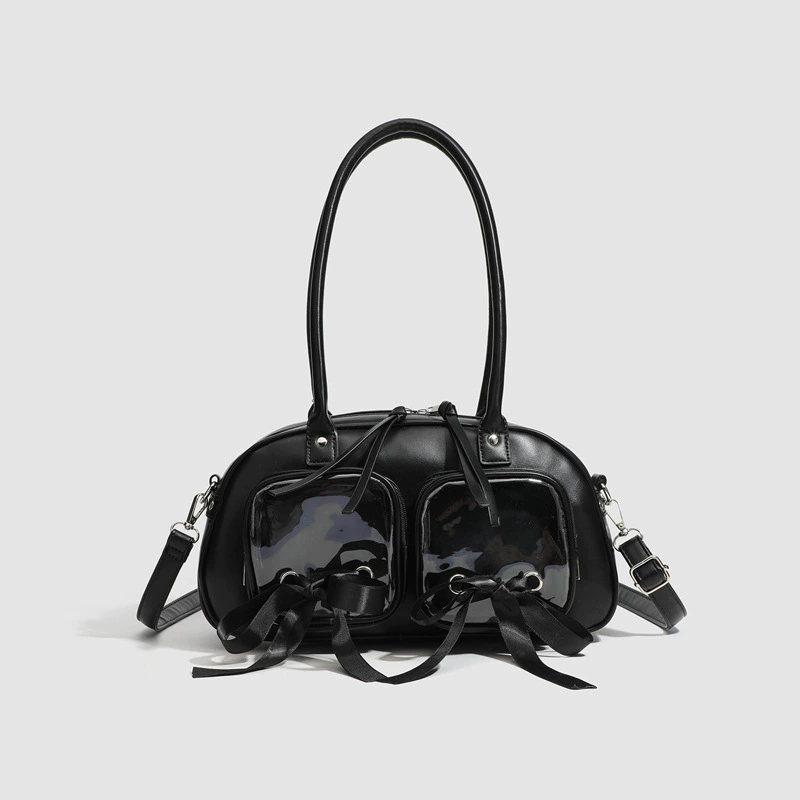 Pillow with bow, capacious purse, one-shoulder bag
