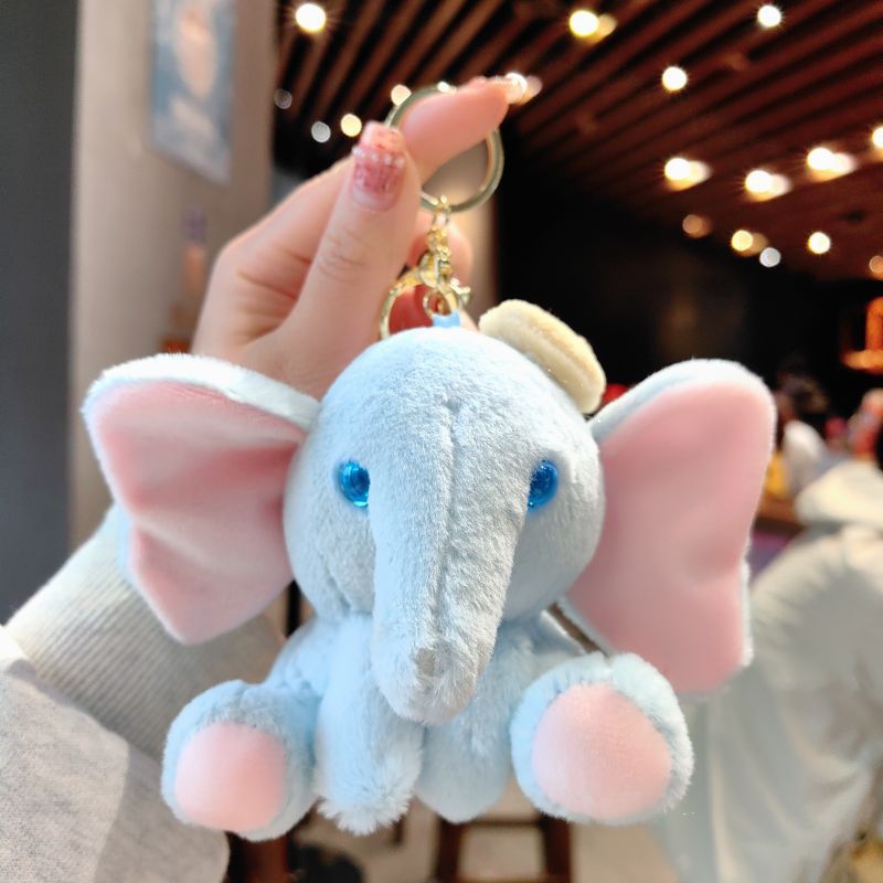 Elephant Pattern 1 Piece Cute Elephant Plush Unisex Bag Pendant Keychain