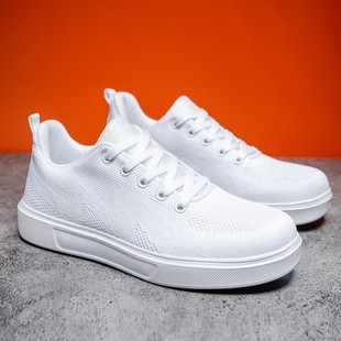 Spring and Summer Lightweight White Shoes Cross-Border New Soft Leather Korean Style Thick-Soled Light Luxury Fashion Sports and Leisure Mesh Women's Sneakers