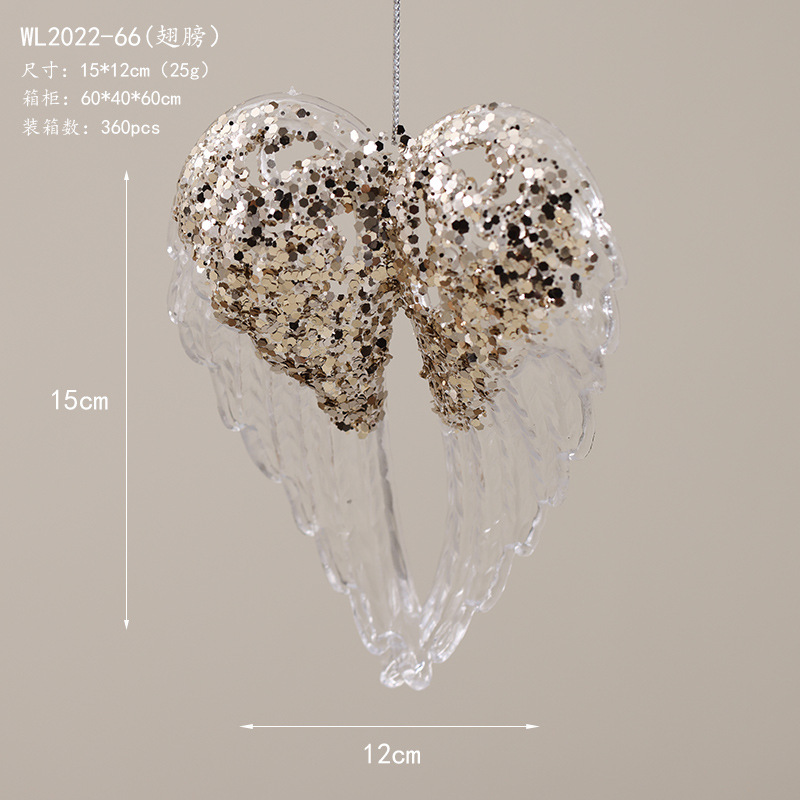 Nuevos productos transfronterizos flocos de nieve de Navidad acrílico transparente alce guirnaldas de decoración de árbol de Navidad colgante colgante