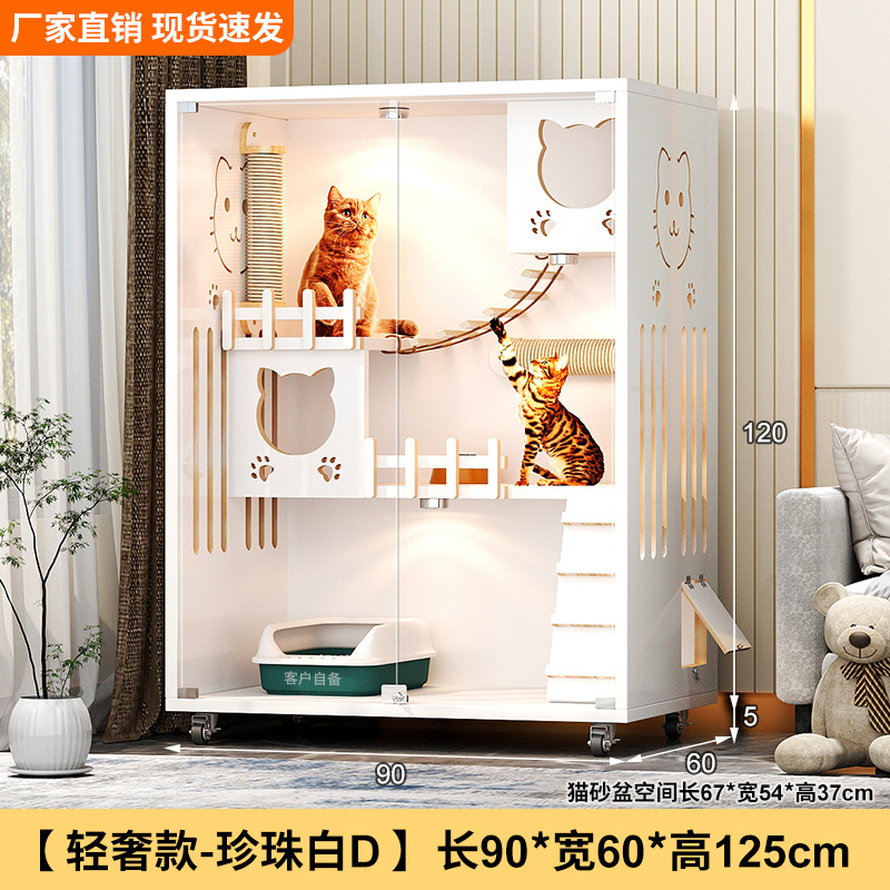 Casa villa para gatos Four Seasons Jaula para gatos universal Marco de escalada para gatos de madera de gran tamaño Nido para gatos Jaula para mascotas integrada Casa para mascotas