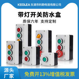 带灯按钮控制盒自复位启动停止防水电源点动24V220V电气防水手持