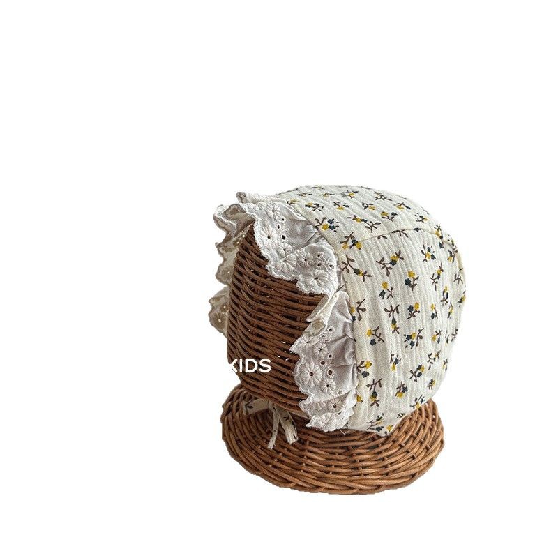 Sombrero de bebé de encaje francés vintage primavera princesa de encaje sombrero de corte para bebés pequeños sombrero solar