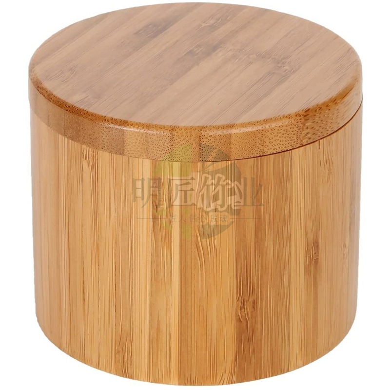 Round Bamboo Jar, Salt and Spi