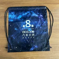 Фабрика оптовой LDPE молочно-белый материал напечатал полную пластину картины рюкзак веревка сумка спортивная сумка