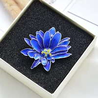 Новый Творческий цветок брошь Diamond капля масла синяя ромашка корсаж булавка высокого чувства темперамент брошь оптом
