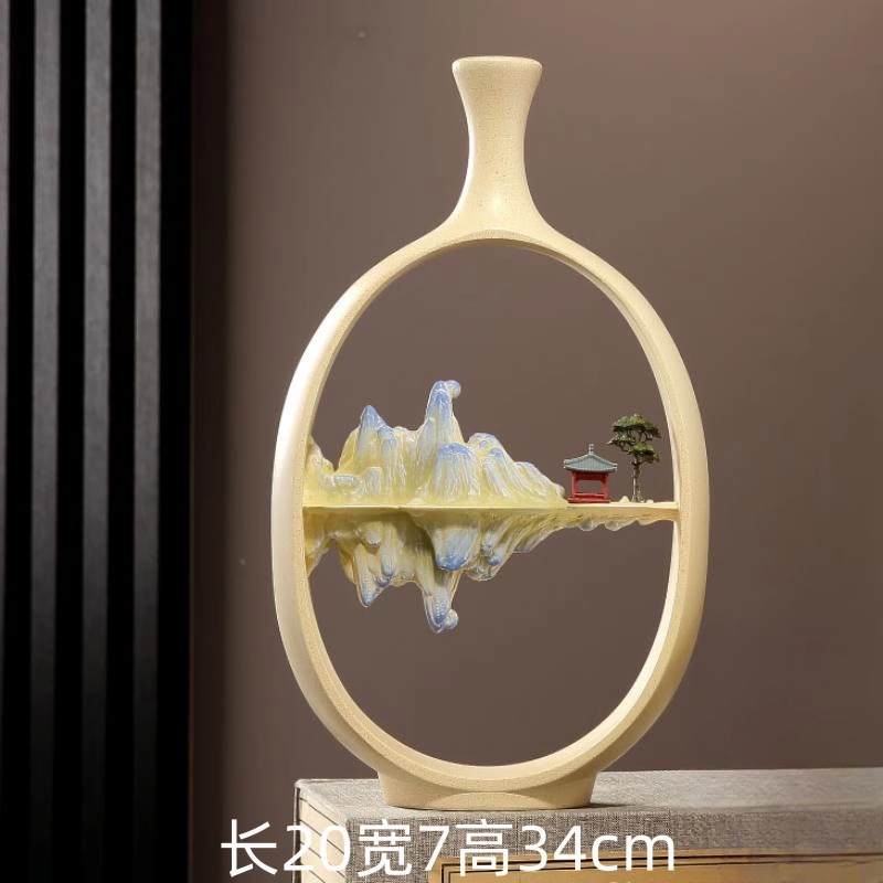 新しい中国風の松の花瓶、禅の装飾品、リビングルームのエントランス、テレビキャビネット、アンティーク棚、オフィスティールームの装飾|undefined