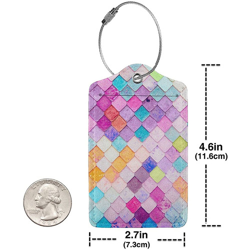 Fashionable color printed luggage tag, suitcase tag, boarding pass, leather ID card holder