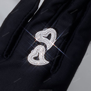 Cross-Border Hot Selling Heart-Shaped Earrings S925 Silver Inlaid with Moissanite Simple Fashion Hip-Hop Style Earrings for Men and Women
