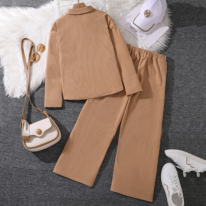 Mädchen Zweiteiler Set Mit Langarmshirt Und Hose Für Herbst Winter_voghion.com