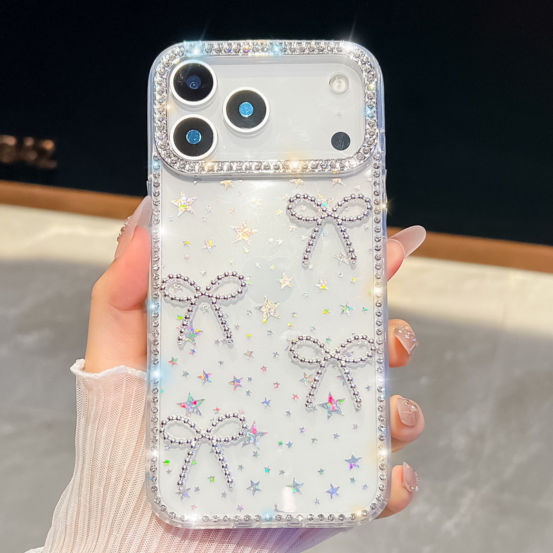 闪粉珍珠蝴蝶适用iPhone17Air苹果16E手机壳15promax奢华闪钻跨境|undefined