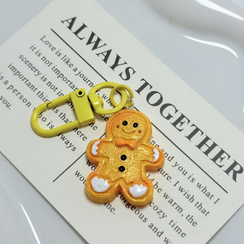 新しいクリスマスジンジャーブレッドマンキーペンダントシミュレーション食品おもちゃビスケット DIY 装飾チェーンキーホルダーバッグペンダントアクセサリー|undefined
