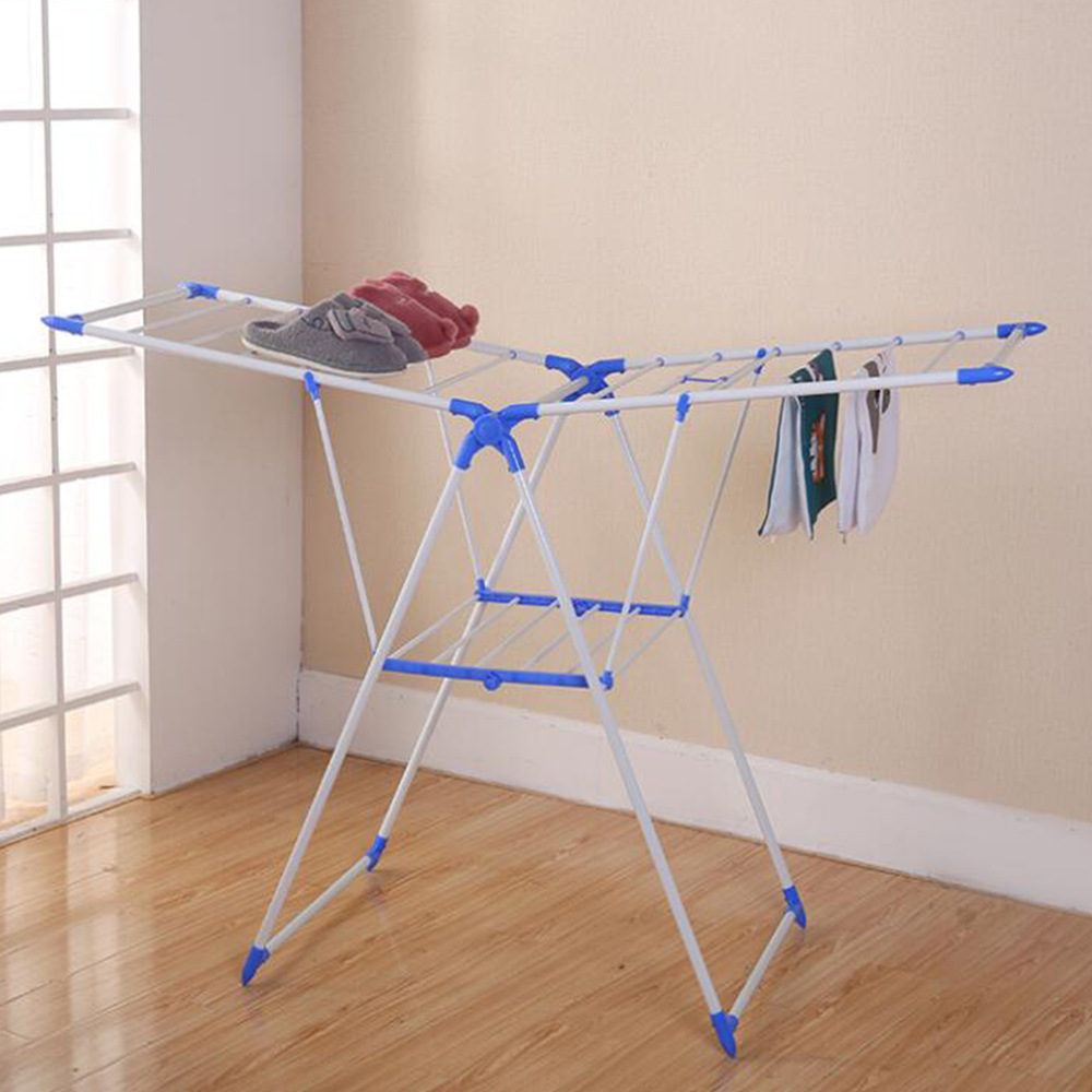 Gran tamaño azul mariposa percha de ropa suministro al por mayor hierro plegable almacenamiento balcón dormitorio doméstico colcha image 3
