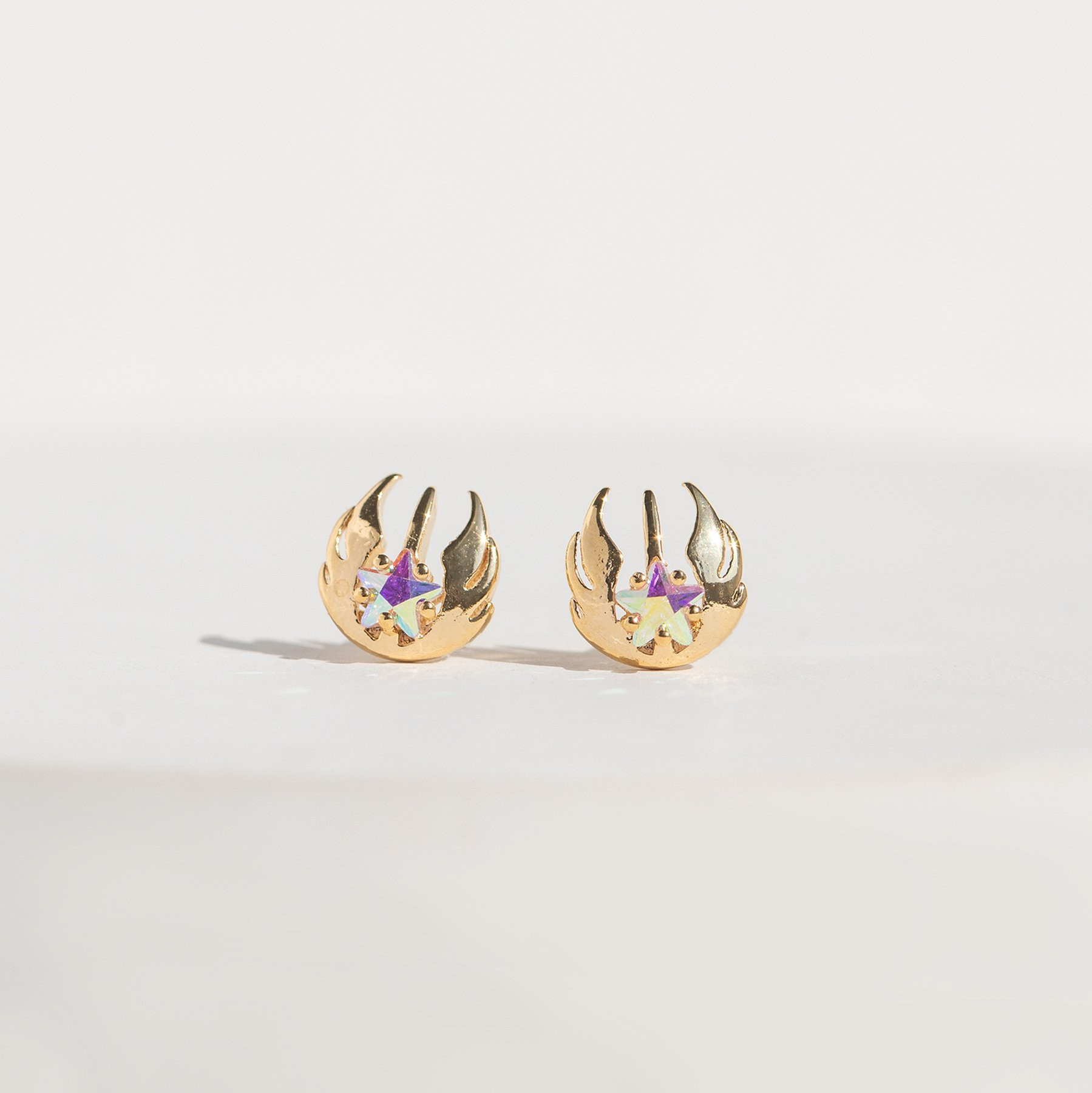 Copper Plating 18k Real Gold Color Retaining Stud Earrings display picture 2