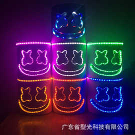 LED发光棉花糖头套面具音乐节百大DJ亚马逊热销万圣节