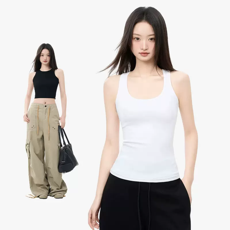 纯色吊带小背心女内搭弹力遮副乳夏季外穿打底氨纶纱无袖美背上衣