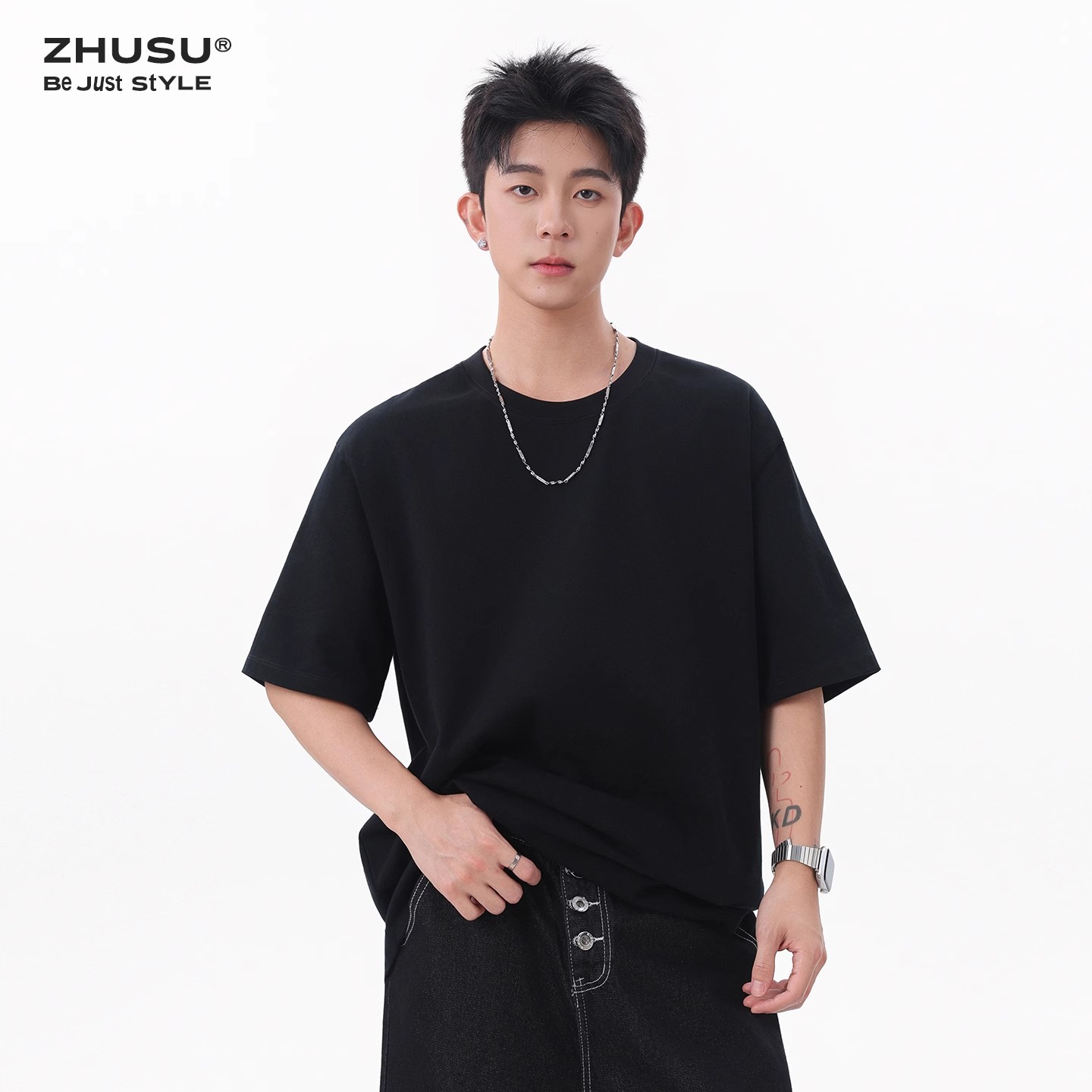 Summer solid thin cotton sports short sleeve T-shirt for leisure
