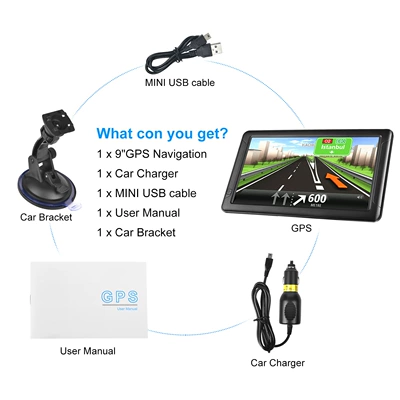 Car Convenient GPS Navigation — Cross-Border E-Commerce Portable 9inch Gps Navigator