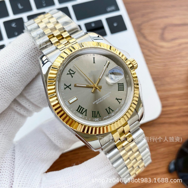 Laojia Cross-Border Foreign Trade Fashion Trend Men's Watch Fully Automatic Mechanical Log Type Business Steel Band Waterproof Luminous Watch