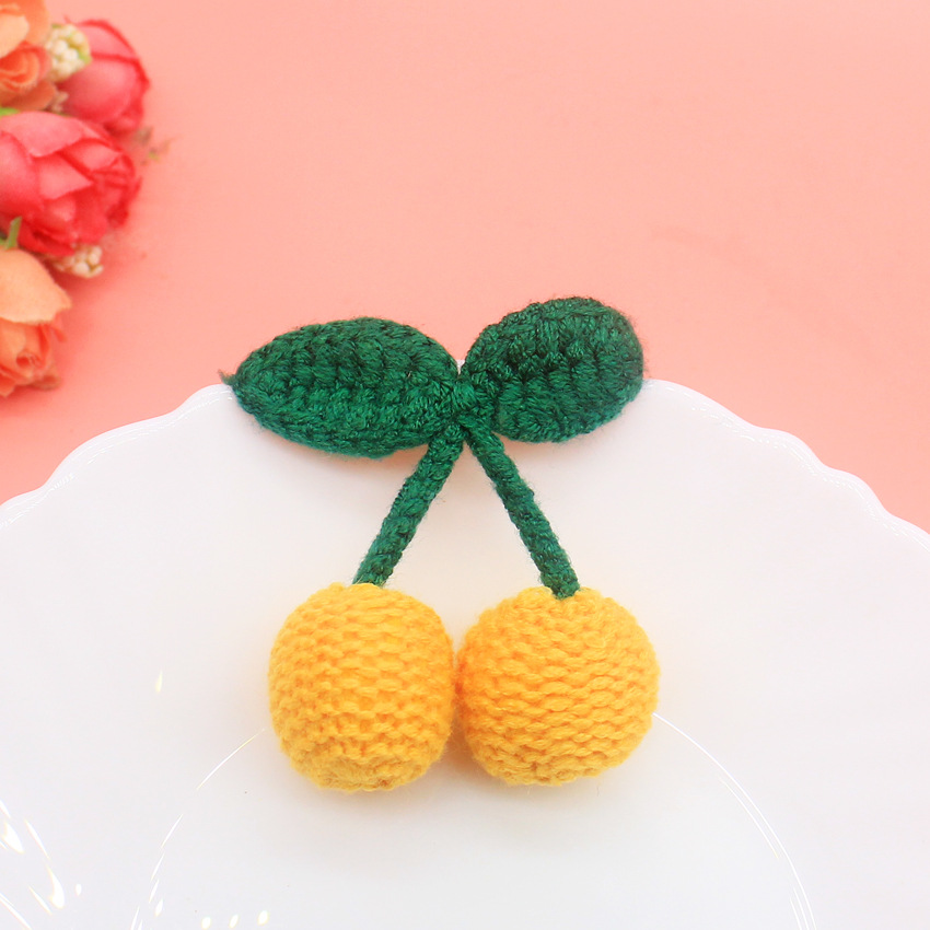 Accesorios de joyería de bricolaje Japón y Corea del Sur nuevo hilo de lana 2.5 cerezas lindas cerezas pendientes de hoja verde pendientes accesorios colgantes