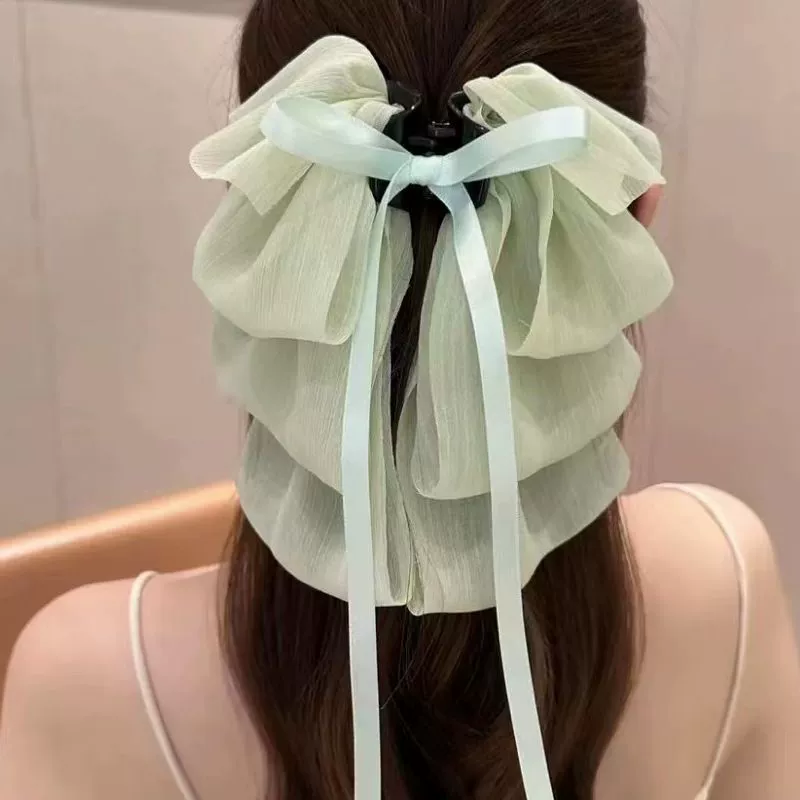Шифоновые заколки для волос, крабовый булавка, акула, аксессуар для волос, французский стиль