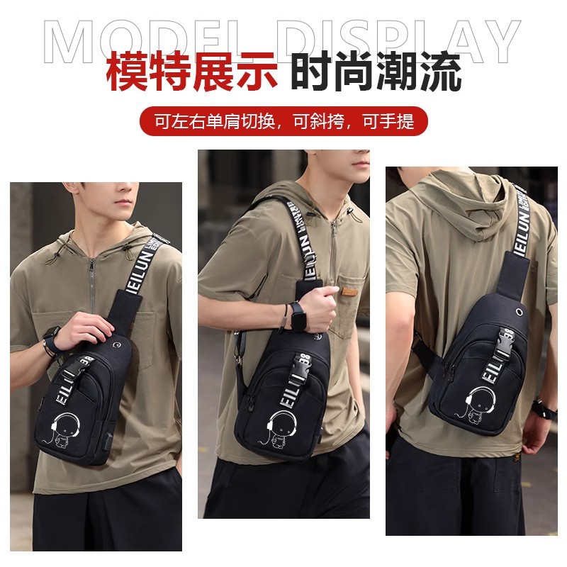 Bolso antirrobo para hombres bolso de pecho para hombres bolso de mensajero casual bolso de hombro multifuncional bolso de mensajero de lona que carga ventas directas de fábrica