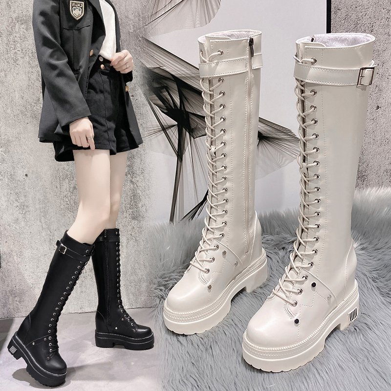 长筒靴女秋冬女靴2022新款瘦瘦靴子长靴女不过膝厚底内增高骑士靴
