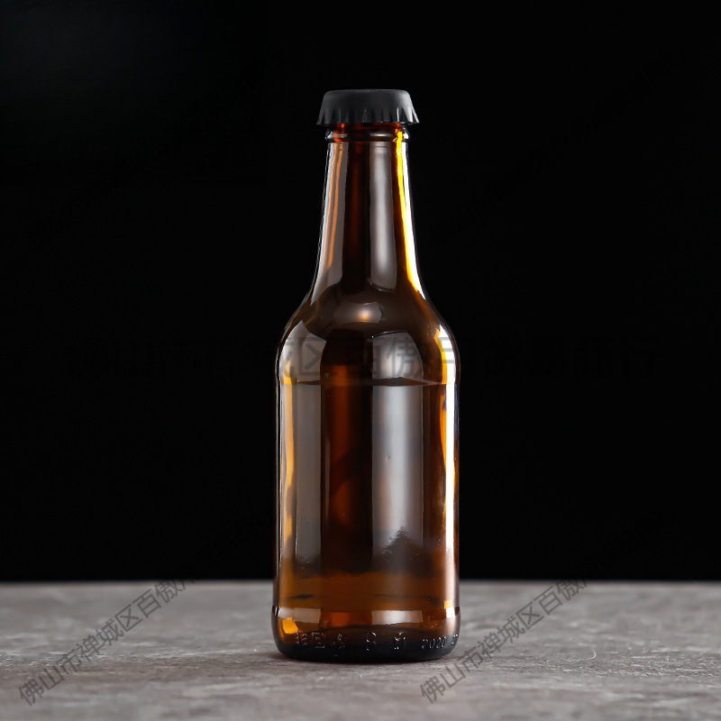 新款啤酒奶茶瓶250ml330ml瓶硅胶盖子精酿茶色小棕玻璃密封罐