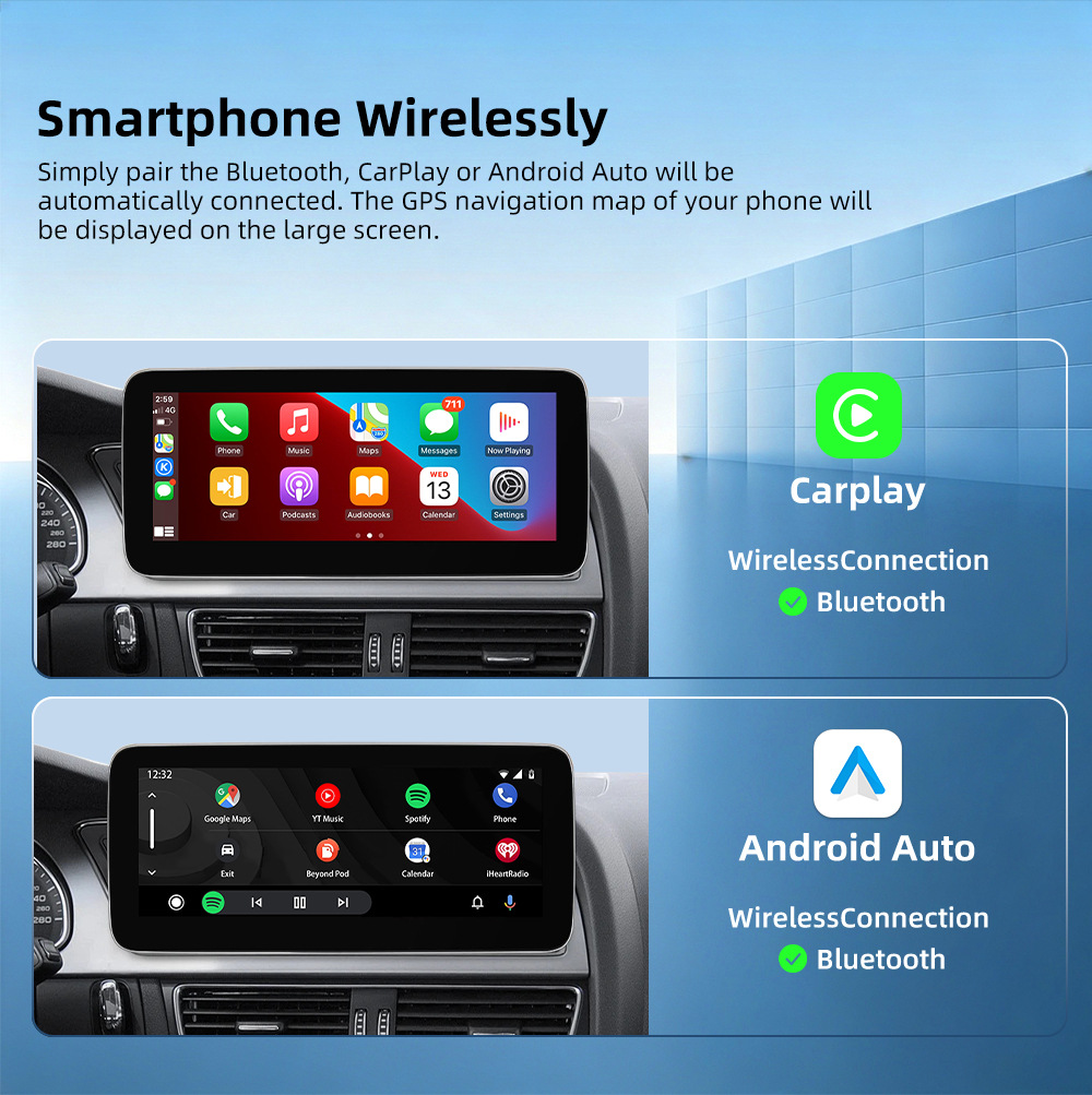 Suitable for Audi A4 A5 B8 Android car DVD navigation all-in-one machine with wireless Carplay and large screen playback