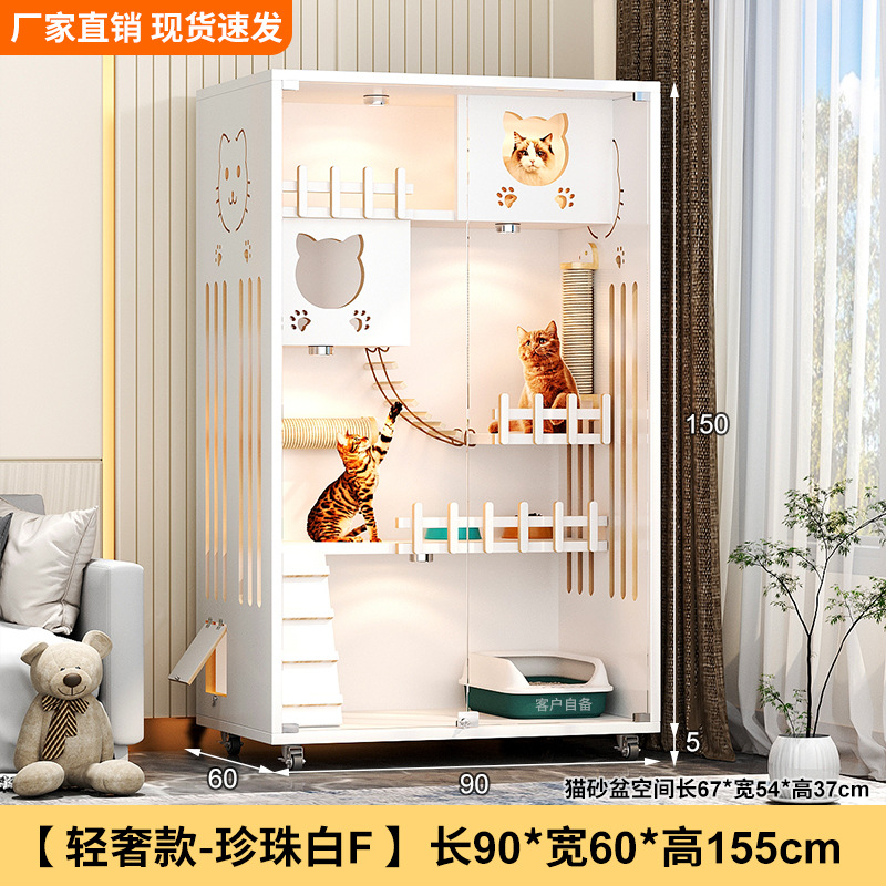 Casa villa para gatos Four Seasons Jaula para gatos universal Marco de escalada para gatos de madera de gran tamaño Nido para gatos Jaula para mascotas integrada Casa para mascotas