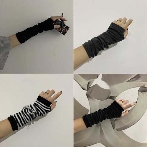 Cross-border hot selling sleeves ninja finger gloves cross striped sleeves ins long sleeves cosplay sheath