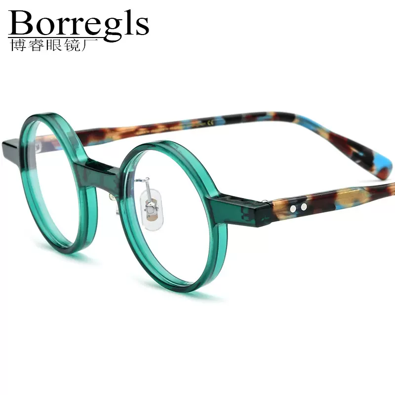 圆形板材眼镜框高档光学眼镜男女商务眼镜架可配防蓝光深圳品质厂