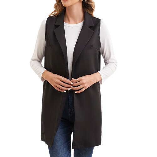 Women's European and American Fashion New Commuter Versatile Sleeveless Slim Fit Suit Jacket