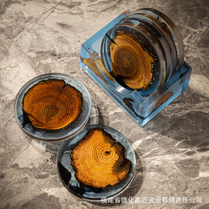 Taza de té de madera japonesa almohadilla de aislamiento de resina simple taza de taza almohadilla creativa piezas de ceremonia del té accesorios de acantilado hogar almohadilla de ciprés