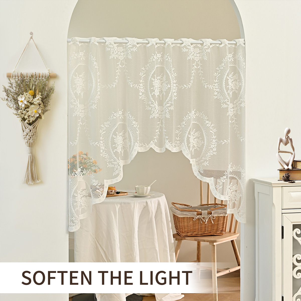 Nuevos espejos transfronterizos de media cortina de ventana de barra de cortina de sombra de sombra de tela de sala de estar decoración de estudio TEMU