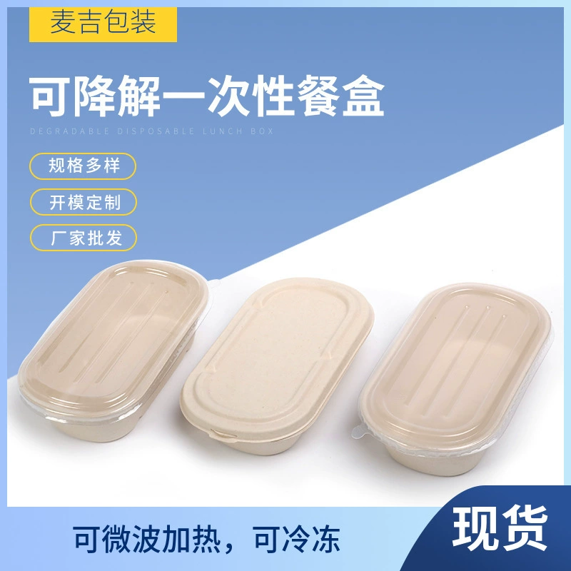 Биоразлагаемый контейнер для еды на вынос, одноразовый ланч-бокс, контейнер для фастфуда, легкий салатный фитнес-ланчбокс, прямоугольный