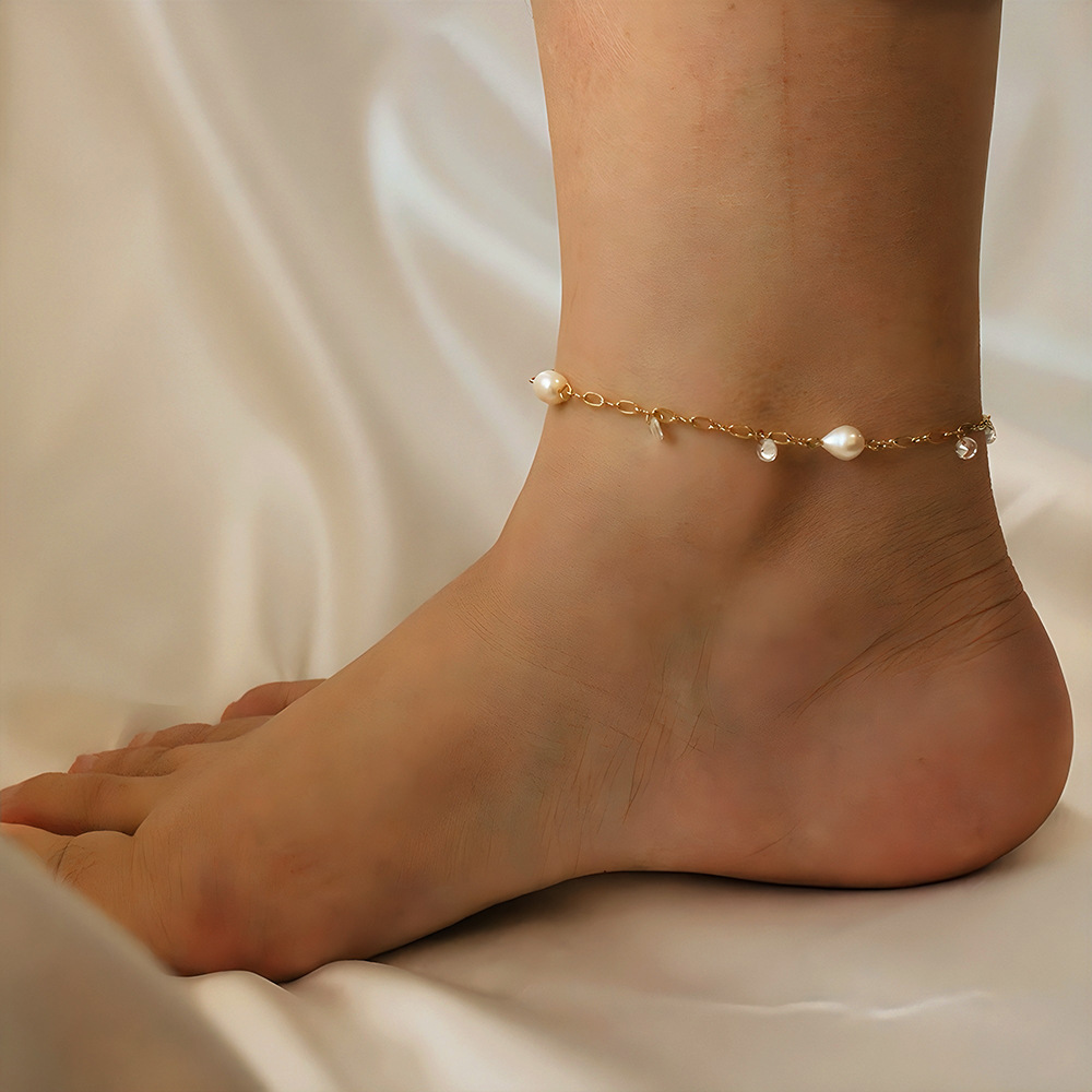 Perlas de agua dulce naturales de acero inoxidable bohemio chapadas en oro real y no se desvanece