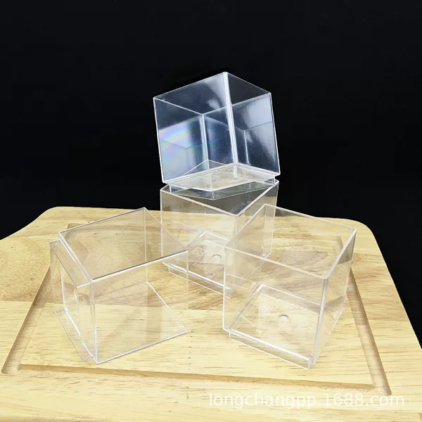 Disposable transparent plastic fruit Cube Cup small dessert mousse pudding cup yogurt cup Jiugongge box 60ml
