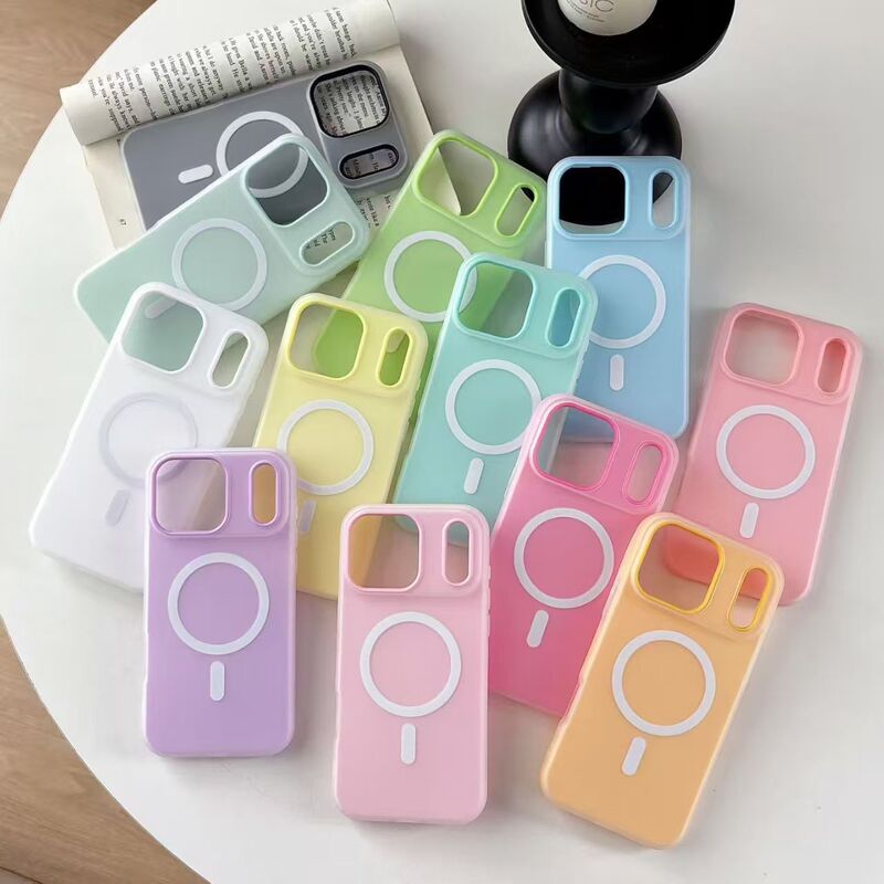 Cross-Border Two-In-One Jelly Magnetic Suction Suitable for Iphone17 Mobile Phone Case Apple 16Promax Frosted Protective Cover 15