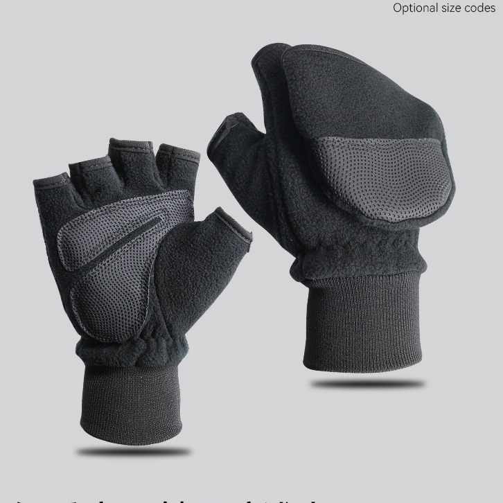 가을 겨울 남성과 여성을 위한 따뜻한 장갑, 전기 오토바이 타기 및 벨벳 방풍 및 방수 야외 스포츠 반 손가락