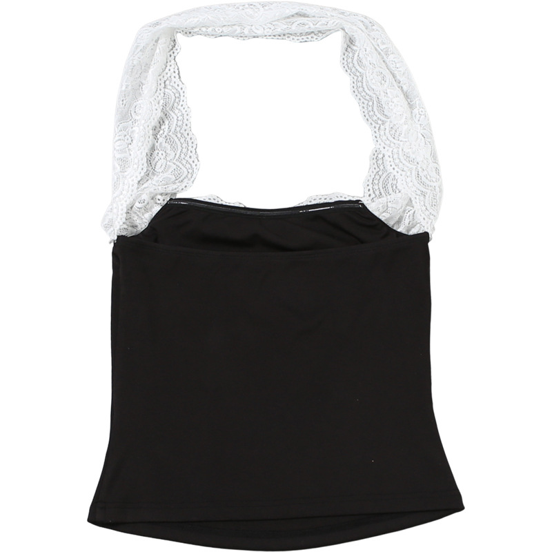 Women's Lace Patchwork Strapless Tank Top Slimming Vest Summer_voghion.com