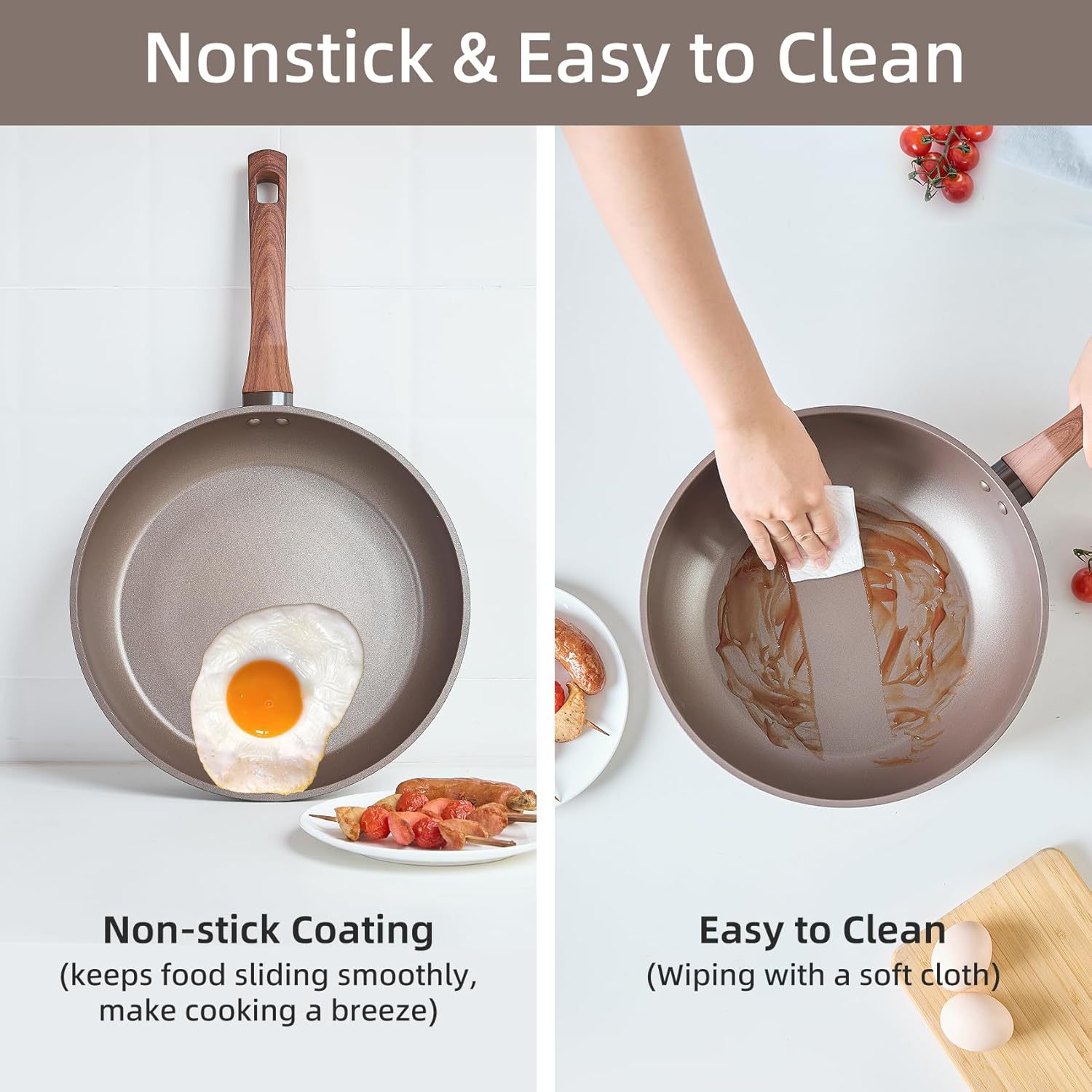 Venta caliente transfronteriza Imitación de aluminio Fundición a presión Juego de sartén antiadherente Juego clásico de 11 piezas Sartén Wok Juego de olla de sopa Cocina de inducción universal